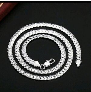 NEW S925 STERLING SILVER FLAT SNAKE CHAIN NECKLACE 20"